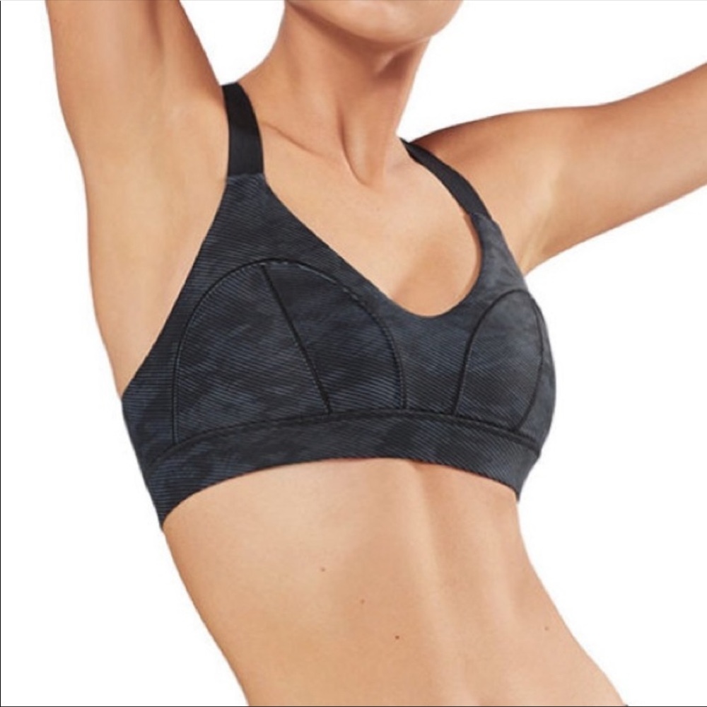 Lilybod Zinnia Crop Sports Bra in Dark Wash Blue